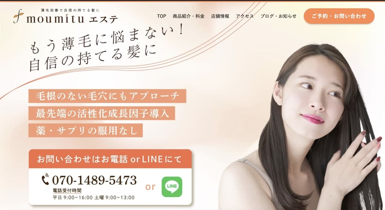 商品紹介・料金 - 薄毛の改善なら枚方市のmoumituエステ